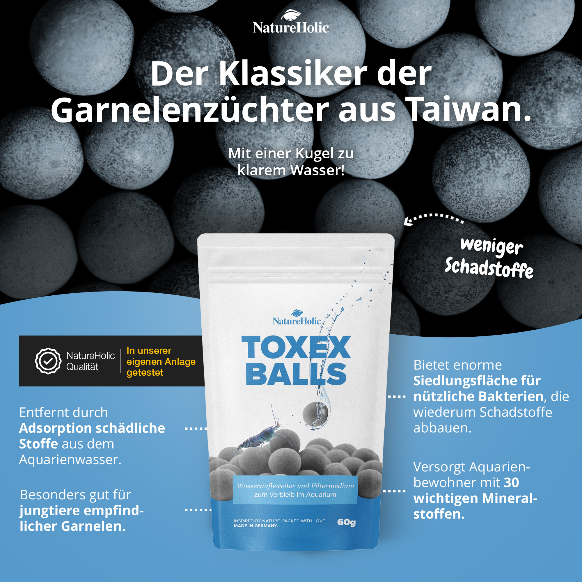 Toxex Balls Filterkugeln – Wasseraufbereiter für Garnelen